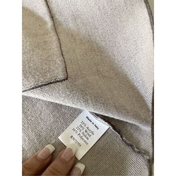 Dolce Stella Womens Cardigan Sweater Sz L Italy Wool Blend Gray - Picture 9 of 9